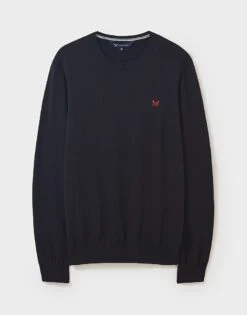 Classic Cotton Crew Neck Jumper - Black -Crew Clothing MPC103 BLACK 3