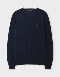 Classic Cotton V Neck Jumper - Navy 7 Classic Cotton V Neck Jumper - Navy -Crew Clothing MPC104 DKNAVY 3