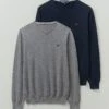 2 Pack V Neck Knit Jumpers