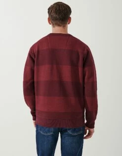 Heathered Stripe Crew Neck Sweatshirt -Crew Clothing MPD050 PORTROY 3