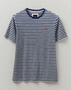 Clovelly Textured Stripe Tee 5 Clovelly Textured Stripe Tee -Crew Clothing MPE014 NVYGRYMRL 2