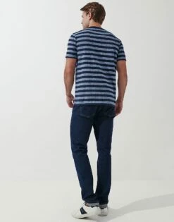 Rushton Marl Stripe T-Shirt -Crew Clothing MPE017 NAVY 3