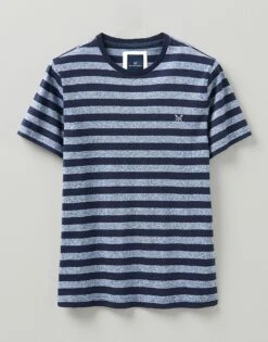 Rushton Marl Stripe T-Shirt -Crew Clothing MPE017 NAVY 4