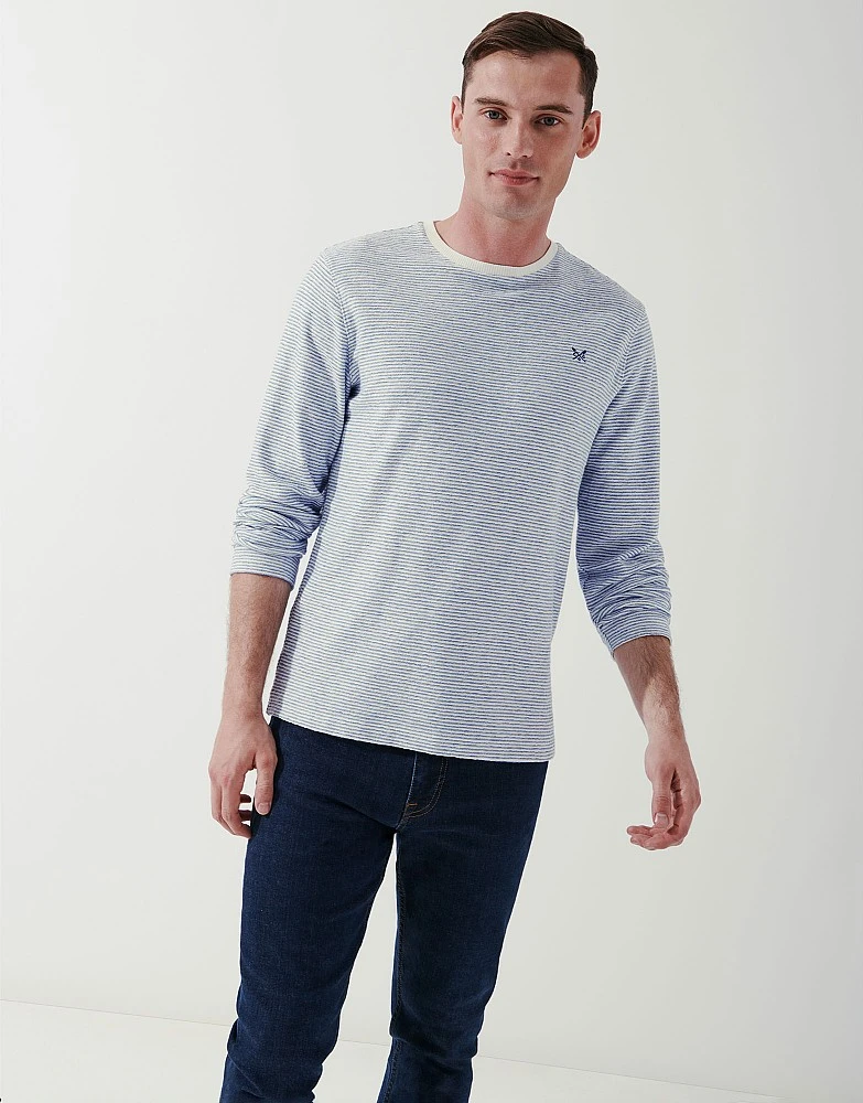Wallsall Long Sleeve Textured Stripe Tee 1 Wallsall Long Sleeve Textured Stripe Tee