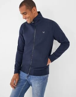 Navy Fairford Heritage Zip Through Sweatshirt