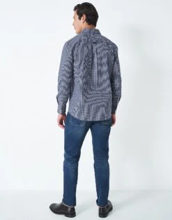 Crew Micro Gingham Marl Shirt -Crew Clothing MRB009 GRNGRYMRL 2