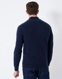 Merino Cashmere Half Zip Jumper 7 Merino Cashmere Half Zip Jumper -Crew Clothing MRC078 DKNAVY 2