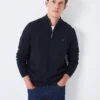 Black Half Zip Knit Jumper