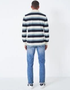 Yawl Stripe Rugby Shirt -Crew Clothing MRE087 NVYBLUE 3