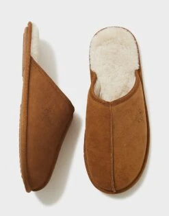Mason Logo Mule Slipper -Crew Clothing MRR013 TAN 4