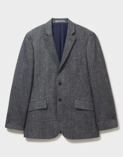 Wool Herringbone Blazer -Crew Clothing MSA024 GREY 4