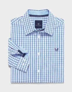Slim Fit Tattersall Check Shirt -Crew Clothing MSB004 BLUES 6