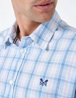 Poplin Check Shirt -Crew Clothing MSB021 BLUDECCO 3