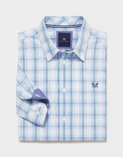 Poplin Check Shirt -Crew Clothing MSB021 BLUDECCO 6