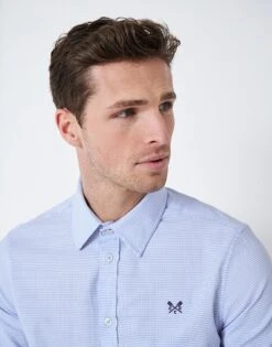 Stretch Fit Dobby Week Shirt 8 Stretch Fit Dobby Week Shirt -Crew Clothing MSB027 BLUES 3