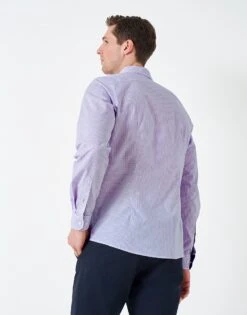 Stretch Fit Mini Grid Check Shirt 7 Stretch Fit Mini Grid Check Shirt -Crew Clothing MSB030 PINK 2