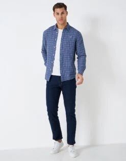 Grid Check Linen Shirt