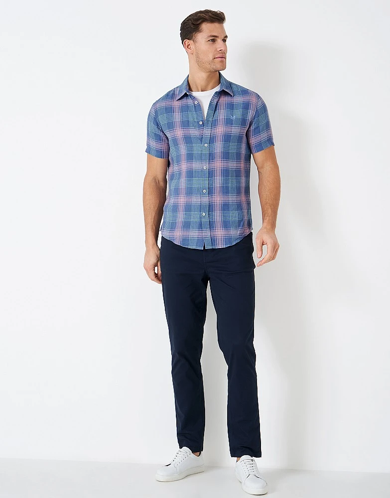 Short Sleeve Linen Check Shirt 2 Short Sleeve Linen Check Shirt - Image 2