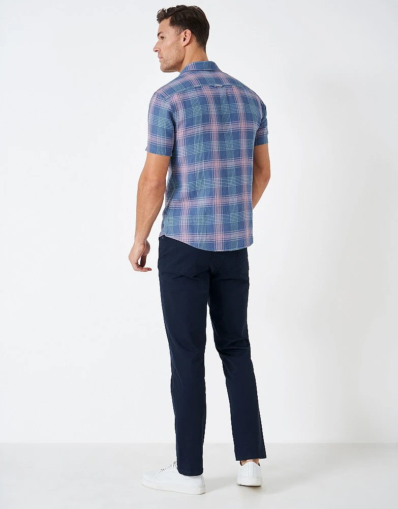 Short Sleeve Linen Check Shirt 3 Short Sleeve Linen Check Shirt - Image 3