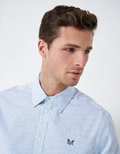 Mini Grid Check Week Shirt -Crew Clothing MSB048 WHITEBLUE 3