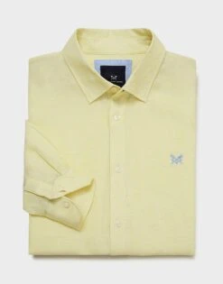 Long Sleeve Linen Shirt 9 Long Sleeve Linen Shirt -Crew Clothing MSB050 YELLOW 6