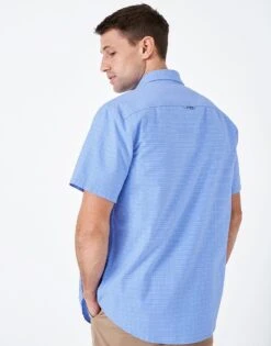 Short Sleeve Check Oxford Shirt 7 Short Sleeve Check Oxford Shirt -Crew Clothing MSB067 MSKYWHT 2