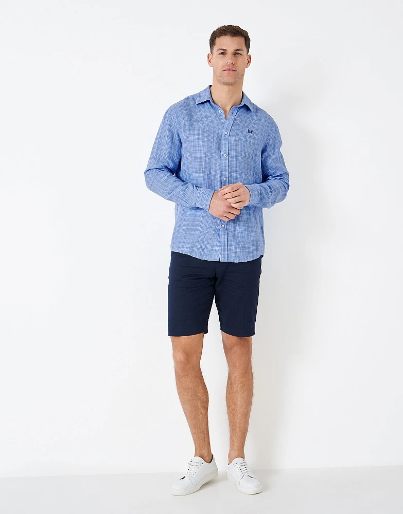 Long Sleeve Linen Check Shirt 2 Long Sleeve Linen Check Shirt - Image 2
