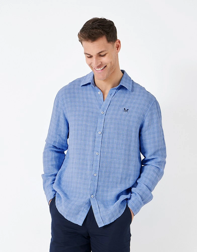 Long Sleeve Linen Check Shirt 4 Long Sleeve Linen Check Shirt - Image 4