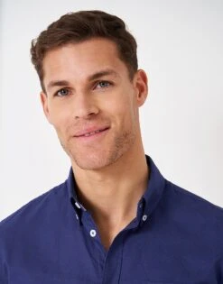 Short Sleeve Oxford Shirt 8 Short Sleeve Oxford Shirt -Crew Clothing MSB071 TWIBLUE 3