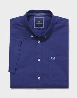 Short Sleeve Oxford Shirt 9 Short Sleeve Oxford Shirt -Crew Clothing MSB071 TWIBLUE 6