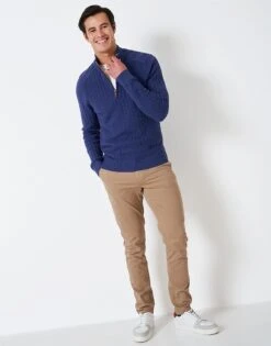 Herringbone Rib Half Zip Jumper