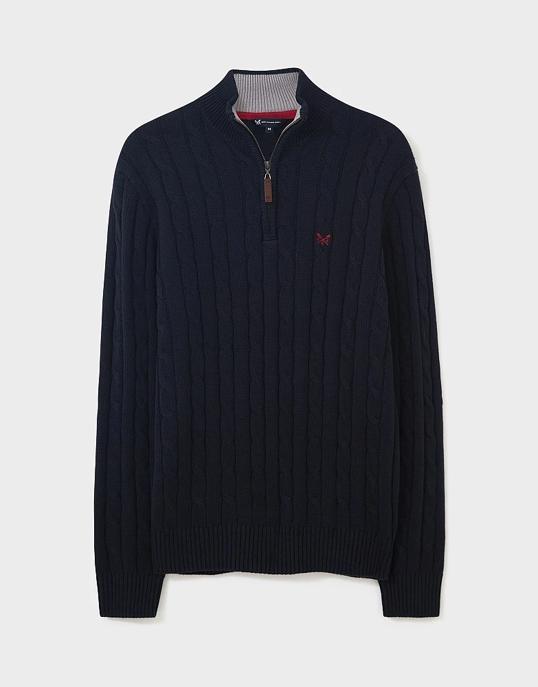 Navy Regatta Cable Knit Half Zip Jumper 4 Navy Regatta Cable Knit Half Zip Jumper - Image 4