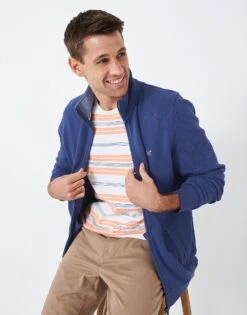 Herringbone Zip Through Sweatshirt