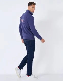 Waterside Half Zip Sweatshirt -Crew Clothing MSD029 TWIBLUE 5
