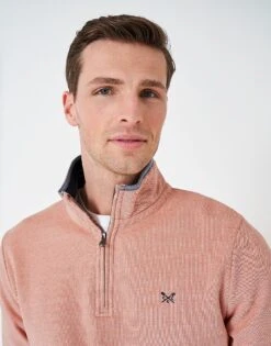 Birdseye Half Zip Sweatshirt -Crew Clothing MSD044 CORALPRIS 3