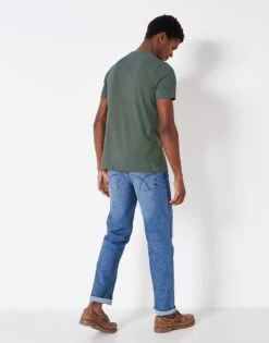 Ocean T-Shirt -Crew Clothing MSE003 KHAKI 2