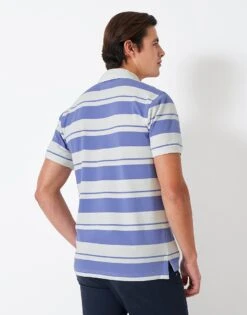 Millbrook Stripe Polo Shirt 7 Millbrook Stripe Polo Shirt -Crew Clothing MSE019 BLUESTRIPE 2