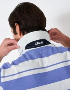 Millbrook Stripe Polo Shirt 8 Millbrook Stripe Polo Shirt -Crew Clothing MSE019 BLUESTRIPE 3