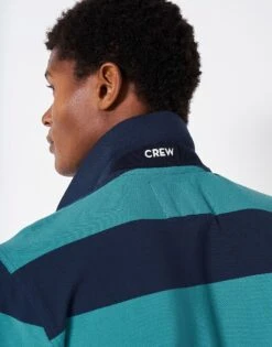 Heritage Stripe Polo Shirt 8 Heritage Stripe Polo Shirt -Crew Clothing MSE023 NVYVIRGREE 3