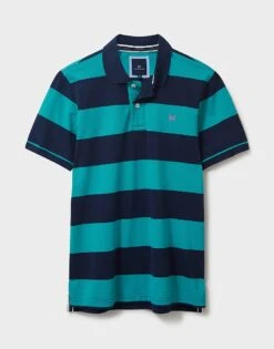 Heritage Stripe Polo Shirt 9 Heritage Stripe Polo Shirt -Crew Clothing MSE023 NVYVIRGREE 6