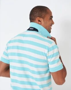 Stripe Polo Shirt -Crew Clothing MSE025 BLUERADWHT 2