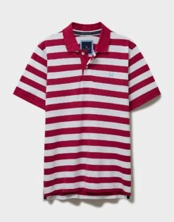 Stripe Polo Shirt -Crew Clothing MSE025 CHERRIESWH 4
