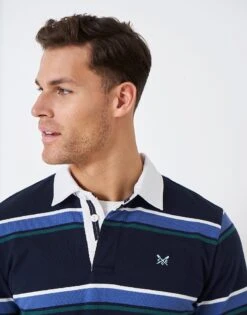 Birkby Rugby Shirt 7 Birkby Rugby Shirt -Crew Clothing MSE031 BLUEWHT 2