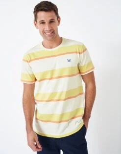 Helscott Stripe T-Shirt -Crew Clothing MSE039 PORCLEMONC 3