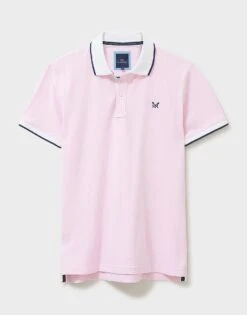 Stretch Oxford Polo Shirt -Crew Clothing MSE046 PINK 6