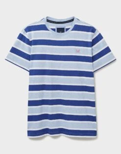 Haxby Stripe T-Shirt -Crew Clothing MSE050 BLUNAVYWHT 6
