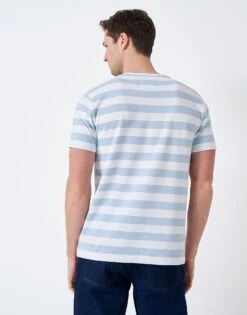Block Stripe T-Shirt -Crew Clothing MSE055 BLUESTRIPE 2
