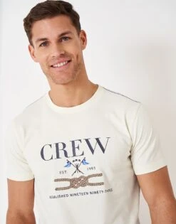 Graphic T-Shirt -Crew Clothing MSE070 ECRU 3