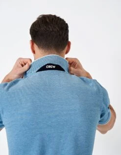 Tipped Oxford Polo Shirt -Crew Clothing MSE073 MOSAICBLUE 3
