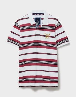 30th Collection Sandhills Stripe Polo Shirt 9 30th Collection Sandhills Stripe Polo Shirt -Crew Clothing MSE305 TANGORDWHT 6